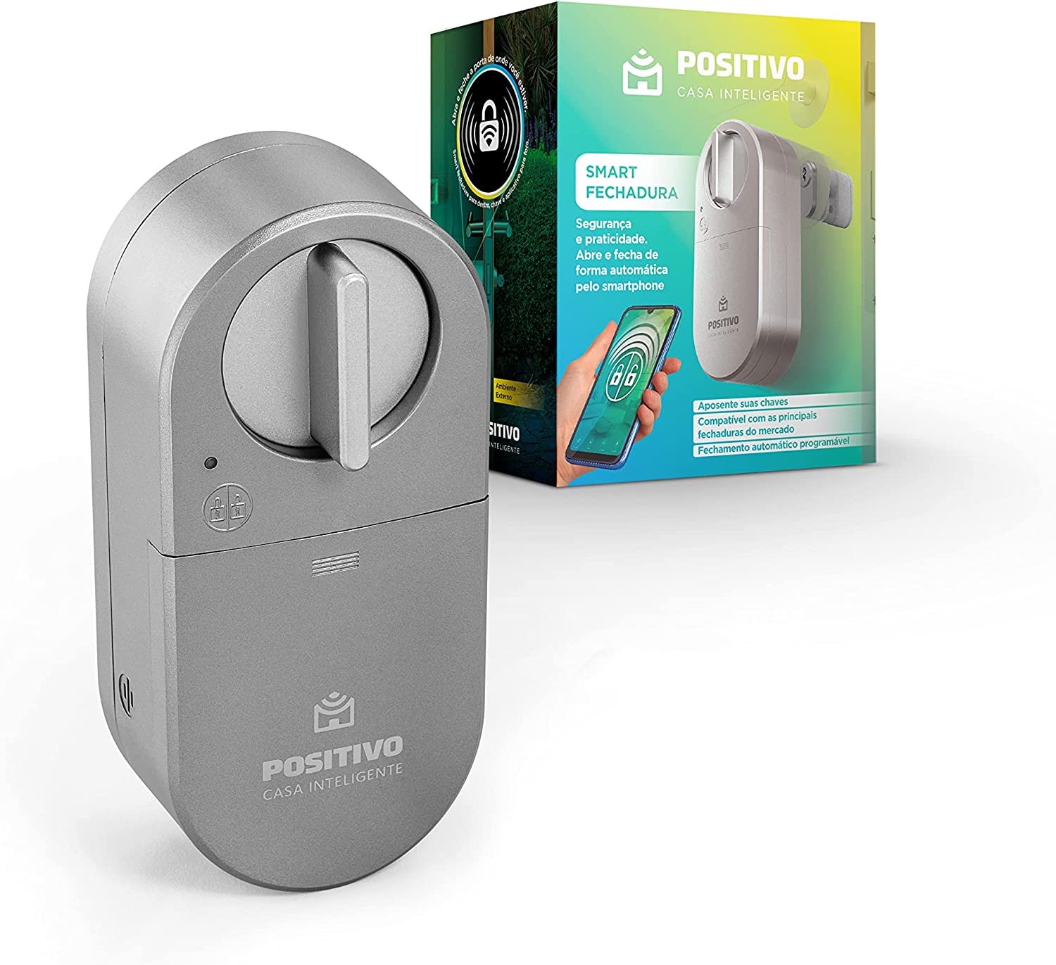 Fechadura Inteligente Positivo Wi-Fi, Bluetooth 5.0, Abre pelo Celular