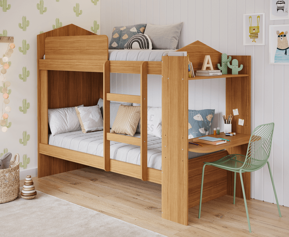 Cama Beliche com Escrivaninha Duda Cimol Nature