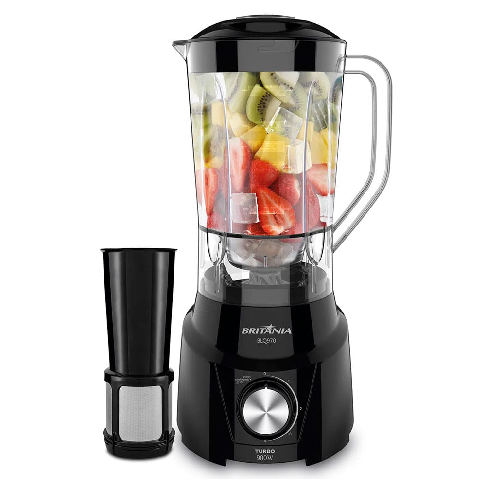 Liquidificador Britânia BLQ970P Turbo 900 W 4 velocidades e Porta Fio