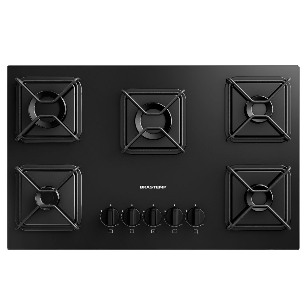 Cooktop 5 Bocas Brastemp com Mesa de Vidro e Acendimento Automático BDD75BE
