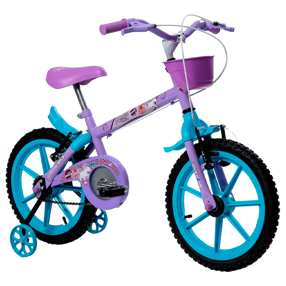 Bicicleta Infantil Track Bikes Aro 16 Pinky Lilás/Azul
