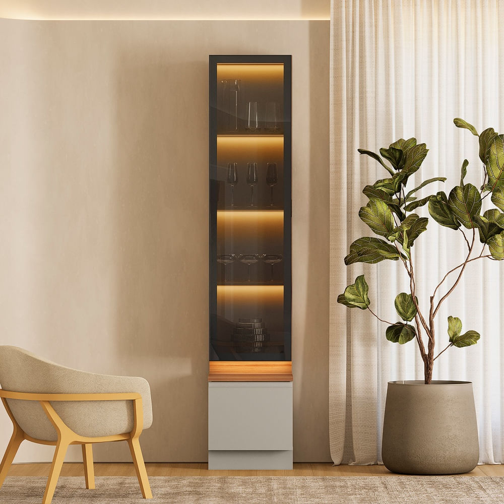 Cristaleira Linea Magnum 1 Porta com LED