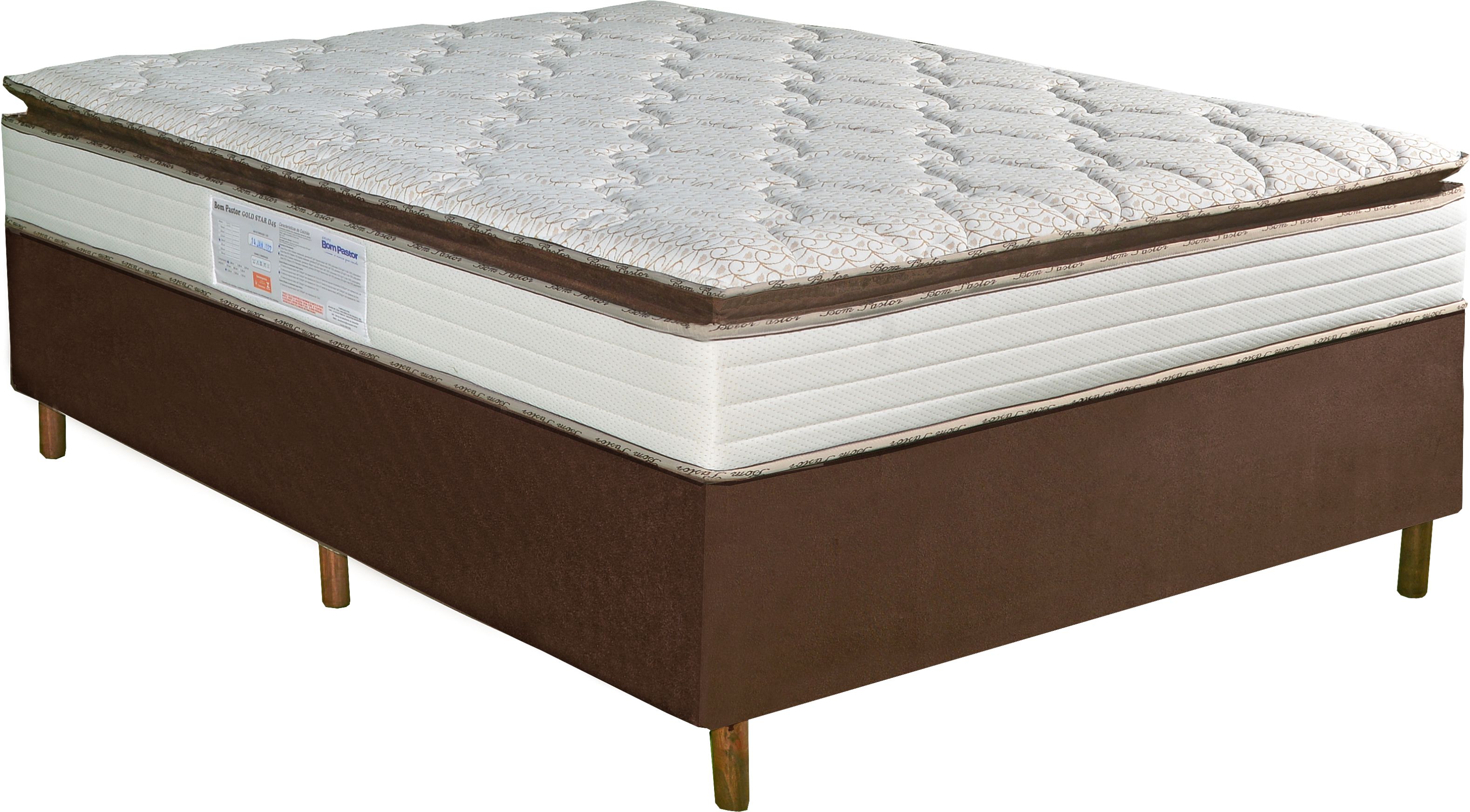Conjunto Box Casal Bom Pastor + Colchão Gold Star 138x188x54cm
