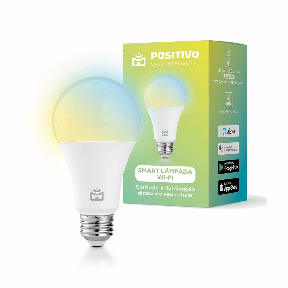 Smart Lâmpada com Wi-fi Alexa Google Assistente 9 W Positivo