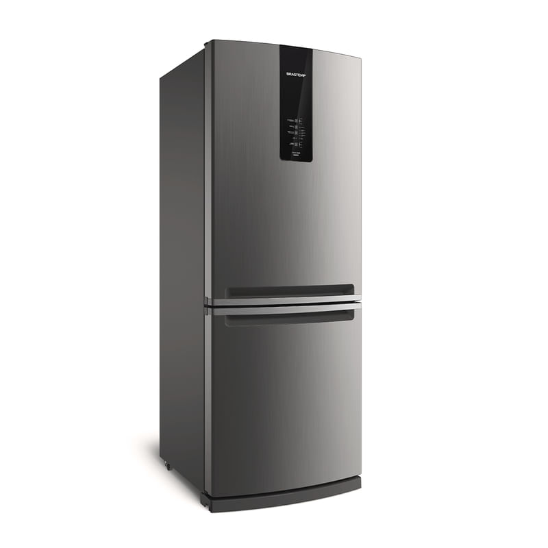 Geladeira Brastemp Frost Free 443 L Cor Inox com Turbo Ice e Inverse BRE57AK