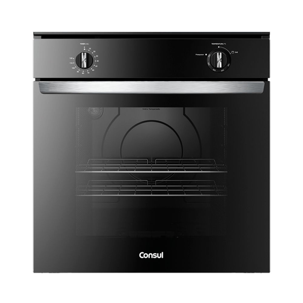 Forno de Embutir a Gás Consul 78 Litros com Grill Preto COB84BE