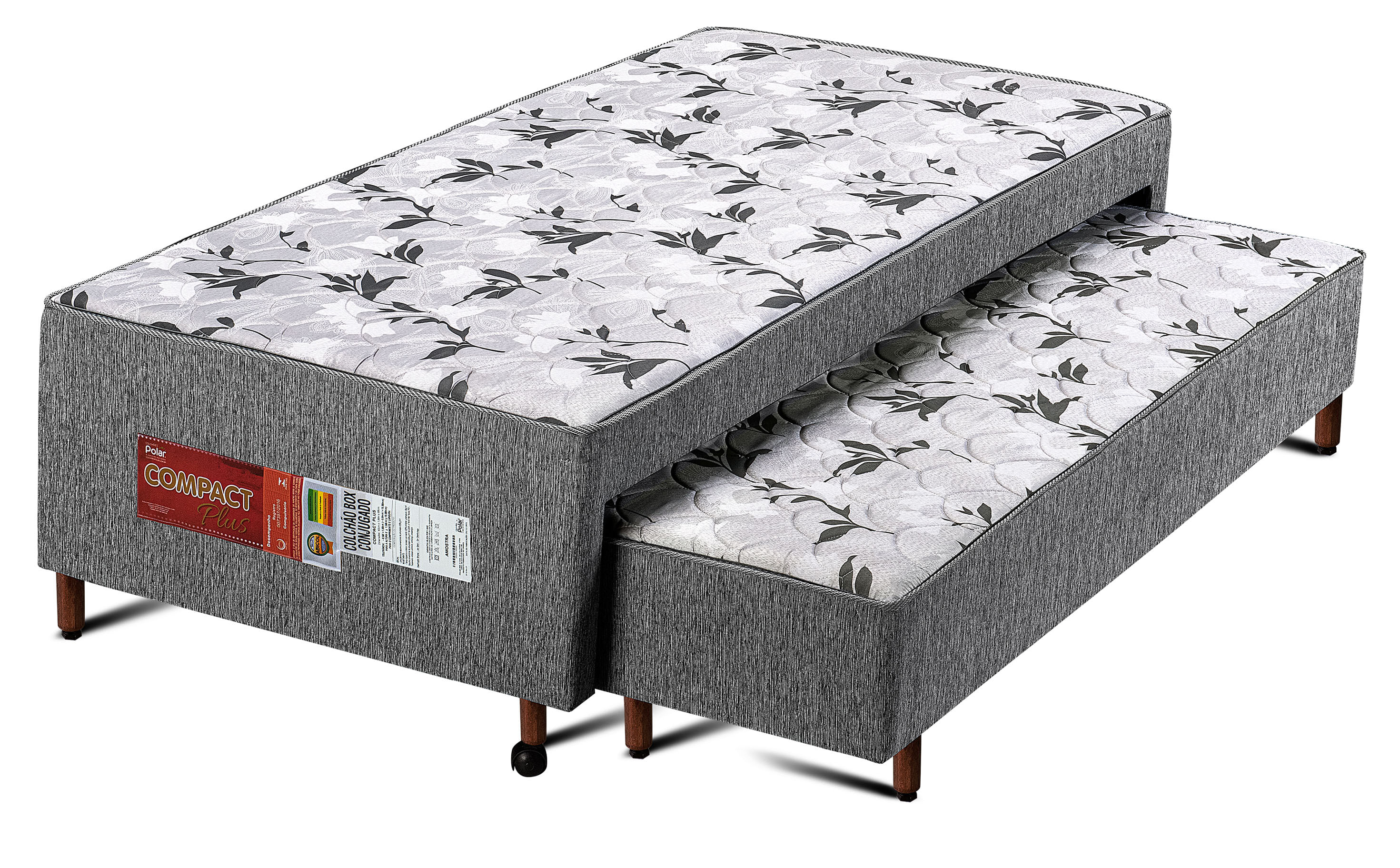 Cama Box Solteiro Polar Compact Plus com Auxiliar 88x188cm