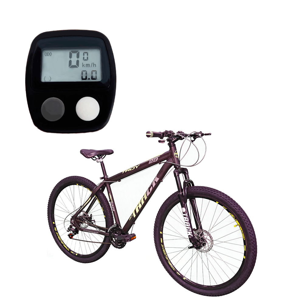 Bicicleta Track Bikes Troy 29P Aro 29 Freio a disco com Velocímetro 14 Funções