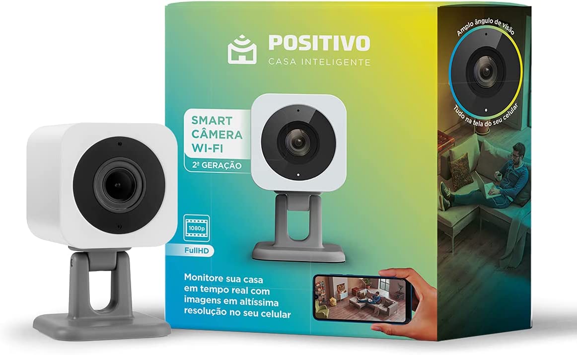 Smart Câmera Wi-fi FHD Comando de Voz Alexa Google Assistente Positivo