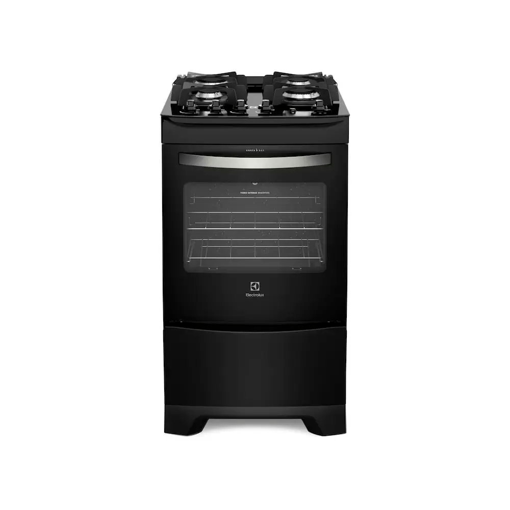 Fogão 4 Bocas Electrolux 52LPV Automático com Mesa de Vidro e Porta Full Glass