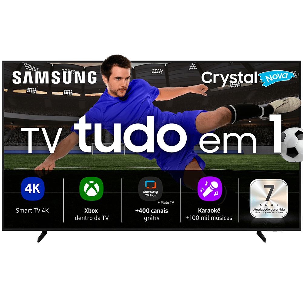 Smart TV 75" Samsung Crystal UHD 4K U8100F 2025 com Canais Gratuitos