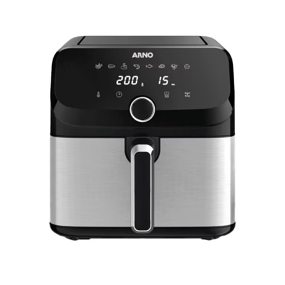Fritadeira Air Fryer Arno Mega Digital 7,5 Litros 1700 W Inox