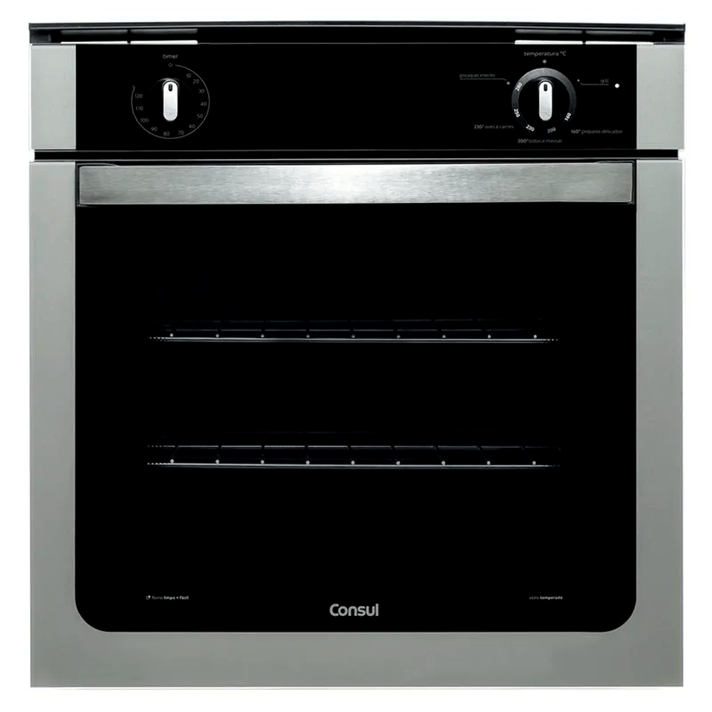 Forno de Embutir Consul a Gás 78L Grill Prata COA84BR