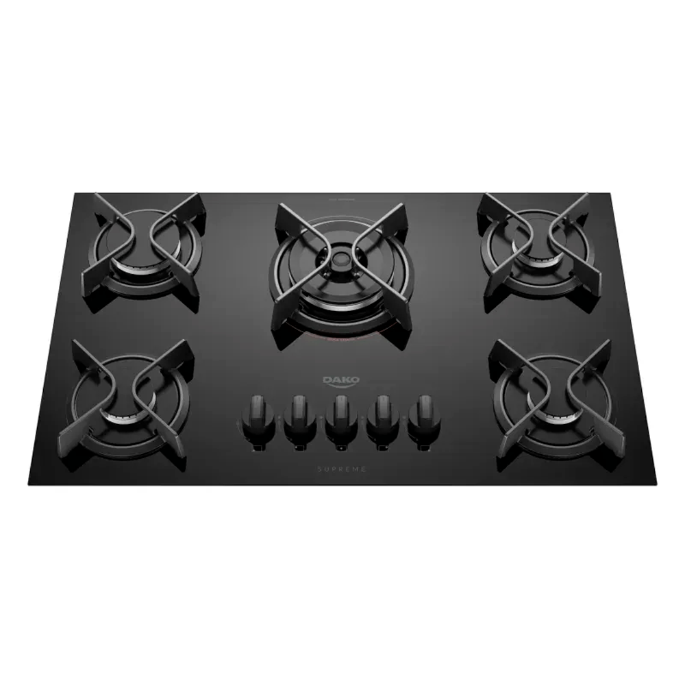 Cooktop 5 Bocas Dako Supreme com Mesa de Vidro e Acendimento Automático Preto