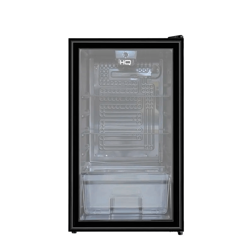 Frigobar HQ 95 Litros Defrost com Porta de Vidro Preto HQ-95FBPV