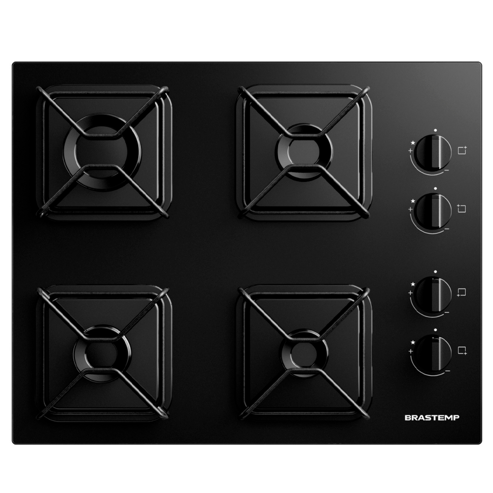 Cooktop 4 Bocas Brastemp com Mesa de Vidro e Acendimento Automático BDD61BE