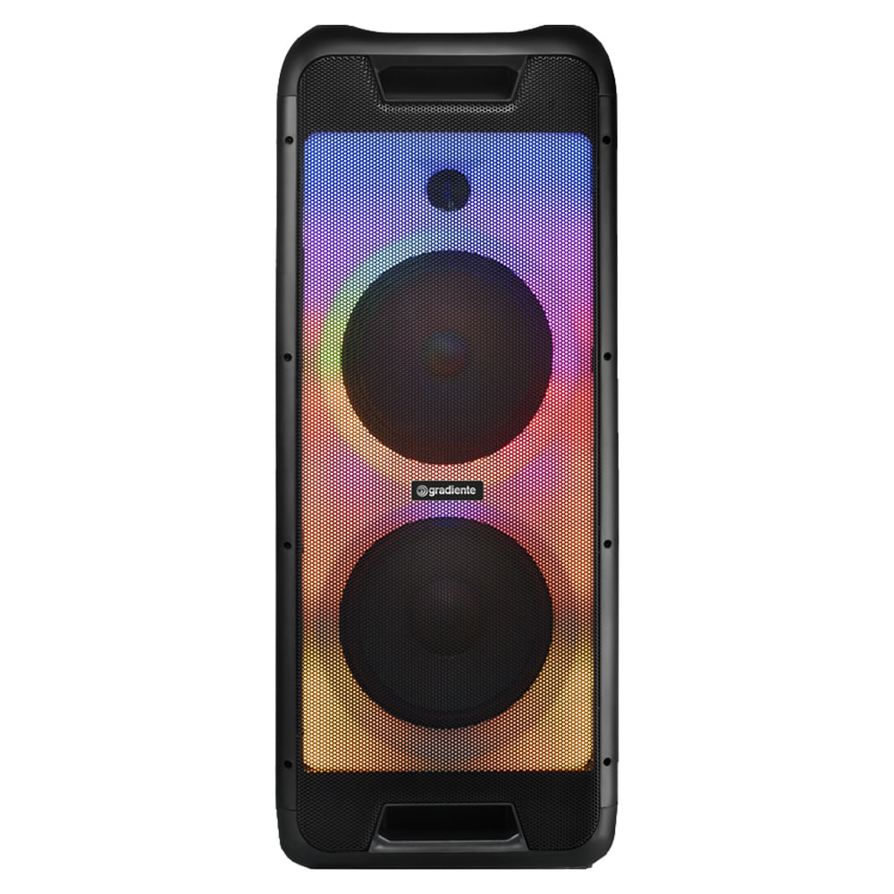 Caixa Amplificada Gradiente Extreme Colors Full LED GCL105, 500 W, Conexão Bluetooth, Função DJ