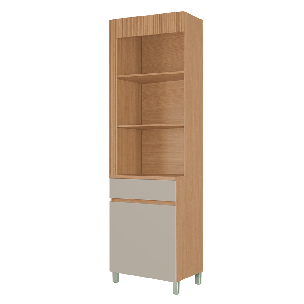 Paneleiro Nesher Gold Premium 1 Porta Carvalho/Greige