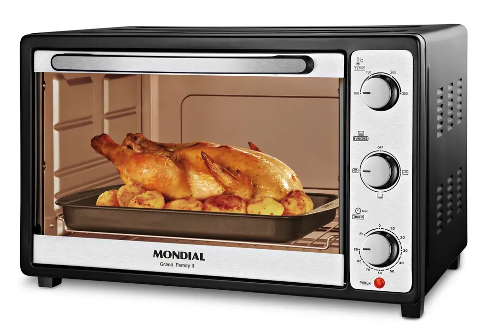 Forno Elétrico 52 L Grand Family II Mondial 1800 W FRN-52-B Preto/Inox