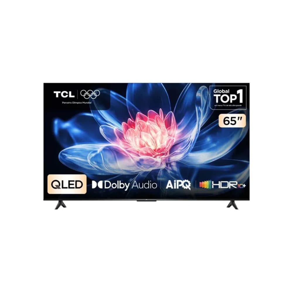 Smart TV 65" TCL QLED 4K com Google TV e Dolby Atmos Preto T6C