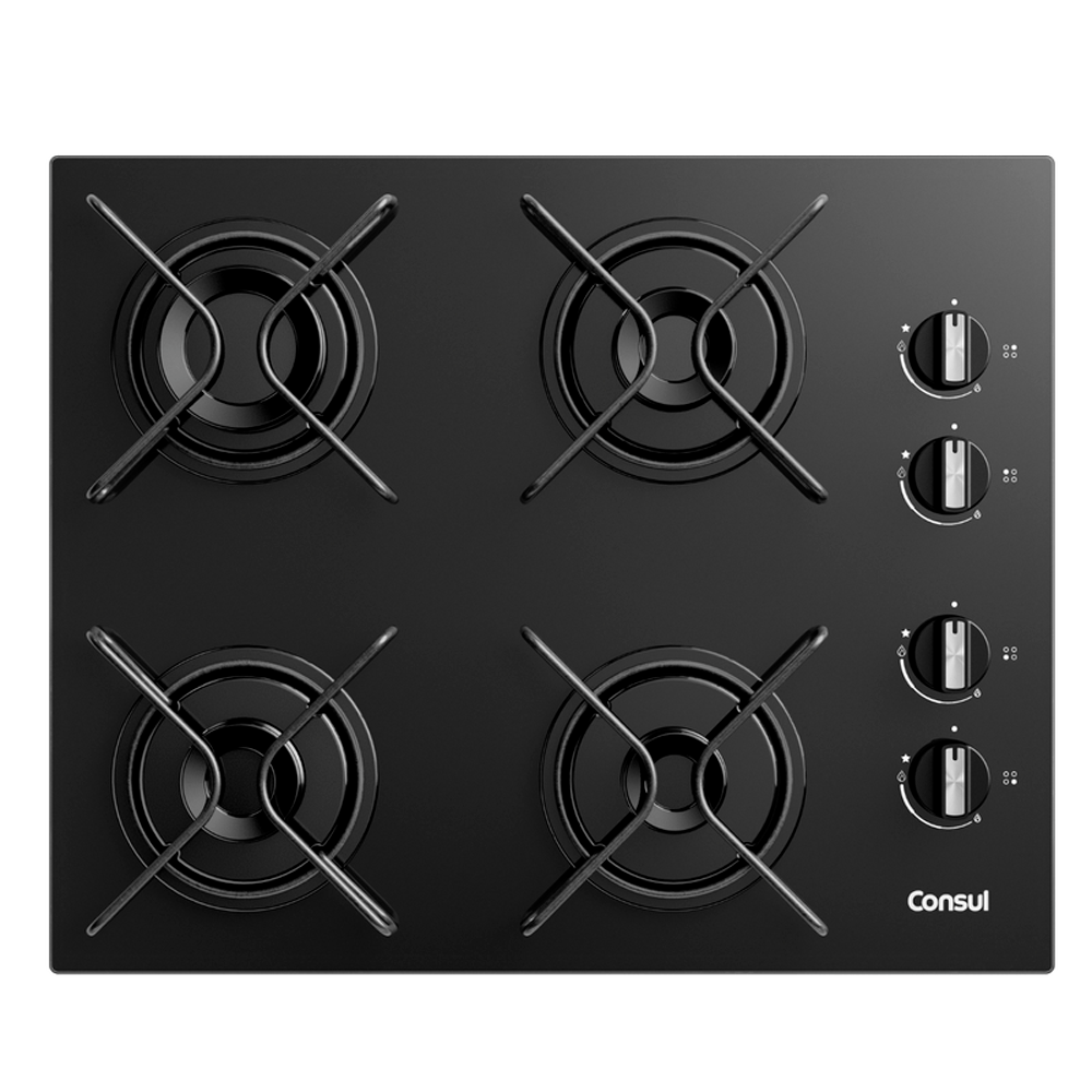 Cooktop 4 Bocas Consul com Mesa de Vidro e Acendimento Automático CD060BE