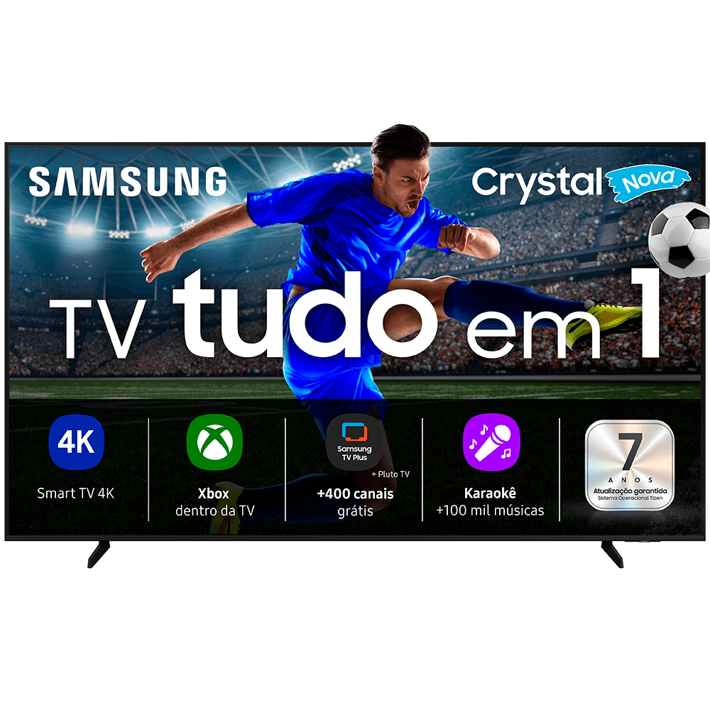 Smart TV 43" Samsung Crystal UHD 4K U8600F 2025 com Canais Gratuitos