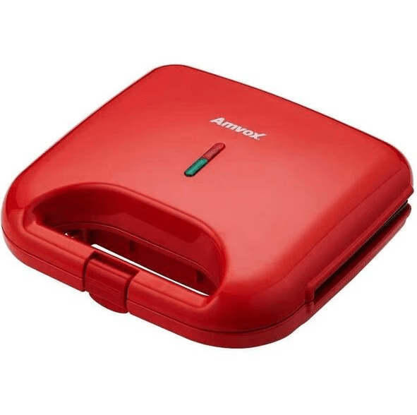 Sanduicheira e Grill Antiaderente Amvox AMS370 Red