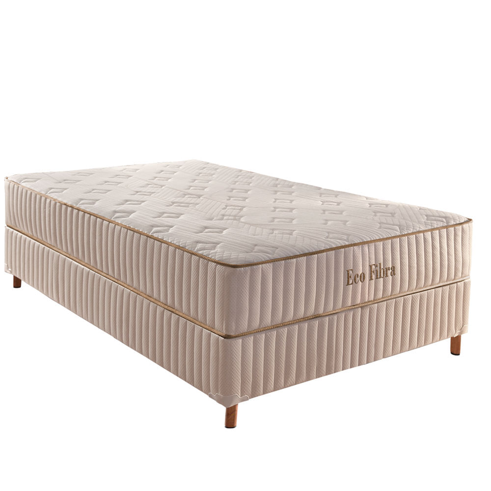Conjunto Base Box Casal com Colchão D33 Ecofibra Paropas 138x188x72cm Rosé