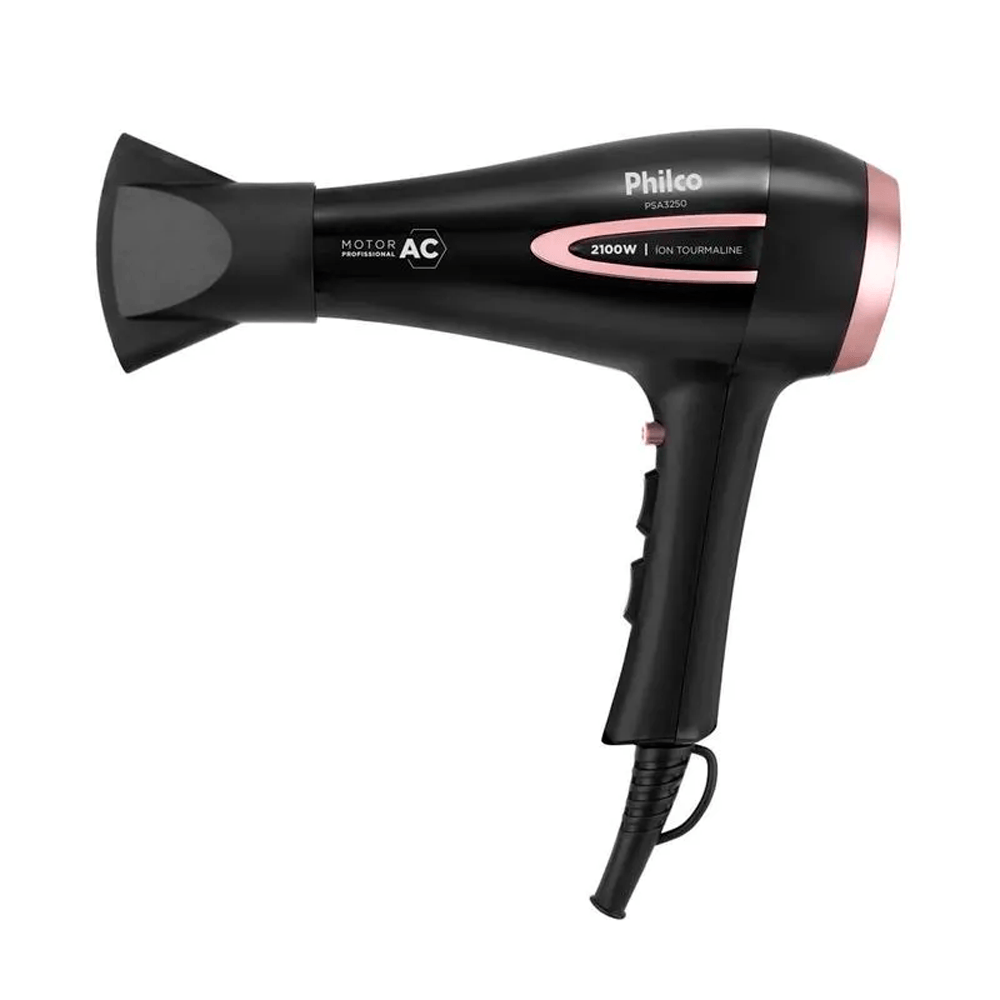 Secador de Cabelo Philco 2100 W com Íons Tourmaline Preto PSA3250