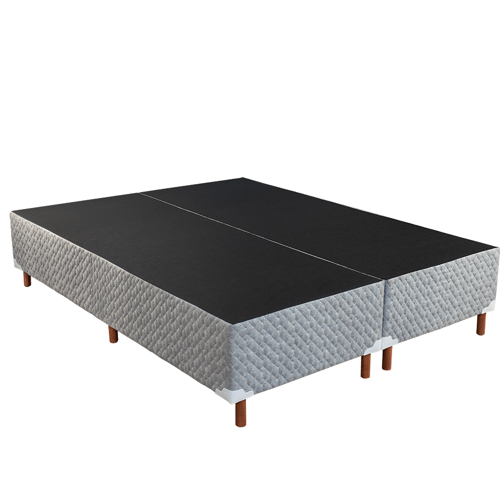 Base Box Casal Queen Bipartido Paropas Plenus 158x198cm Chumbo