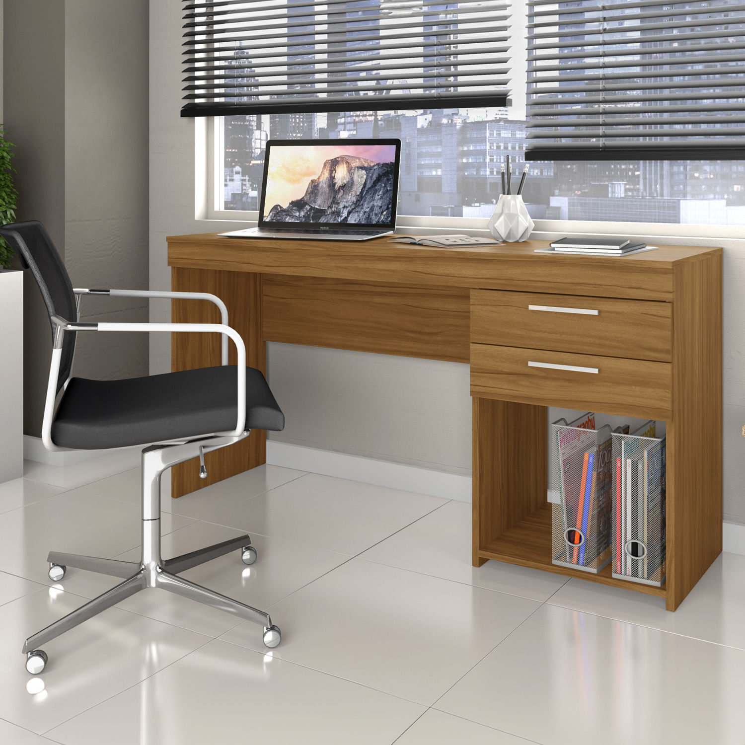 Escrivaninha Notável 2 Gavetas Freijó Office 51015