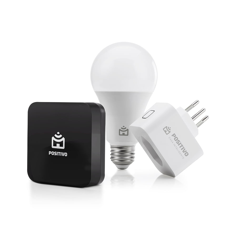 Kit Casa Conectada Positivo Wi-Fi comando de voz Alexa Google Assistente