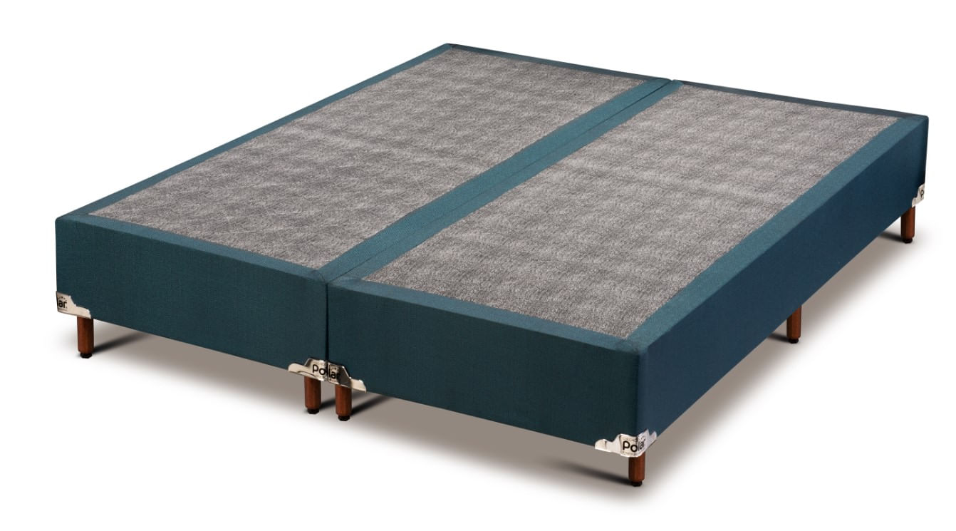 Base Box Casal Queen Bipartido Sommier Jasmin Polar 158x198x38cm Azul