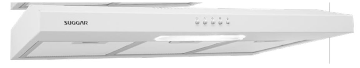 Depurador de ar SUGGAR Branco 80cm DPS181BR, 3 Velocidades com Dupla Filtragem