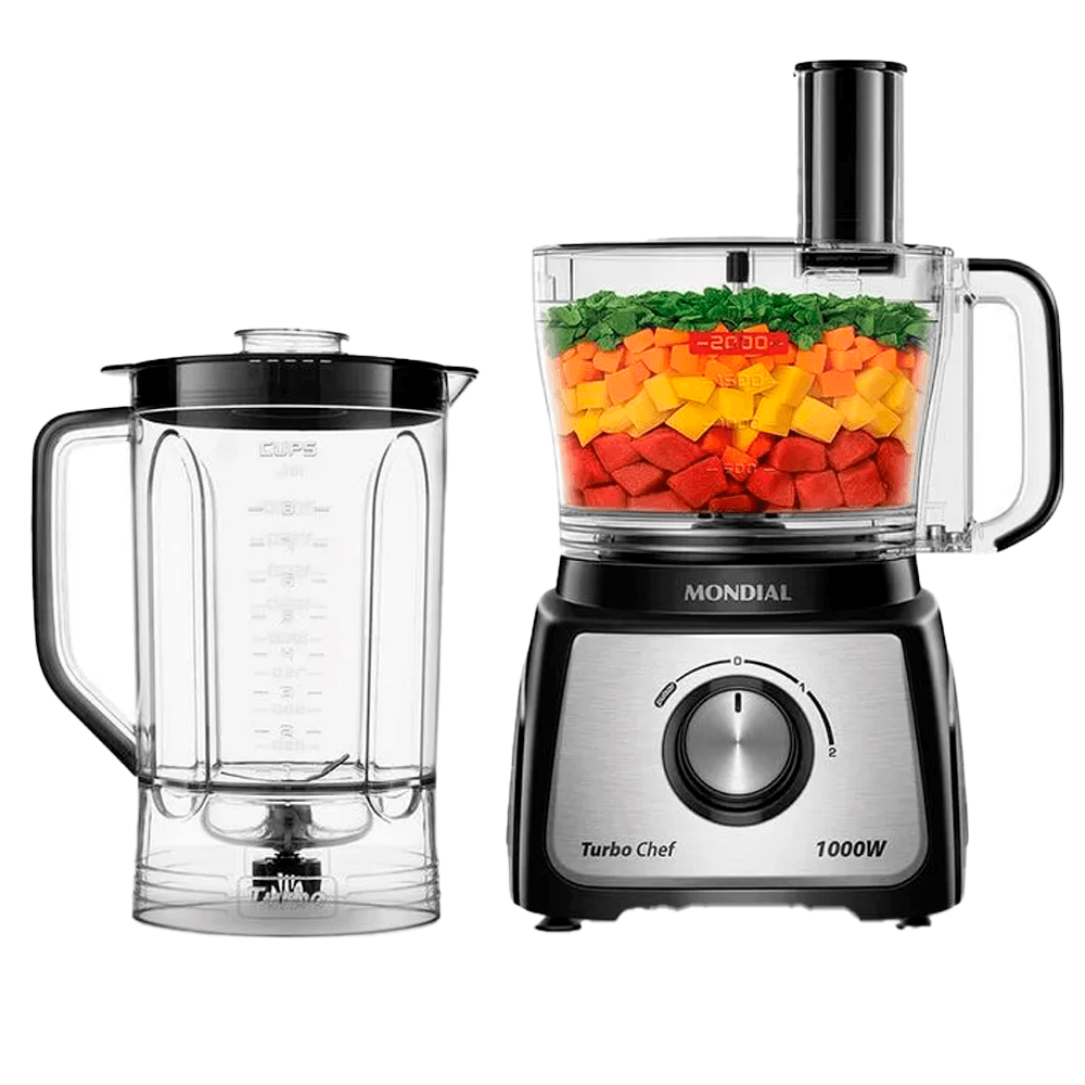 Multiprocessador Mondial 1000 W Turbo Chef 3 em 1 Preto MPN-02-BE