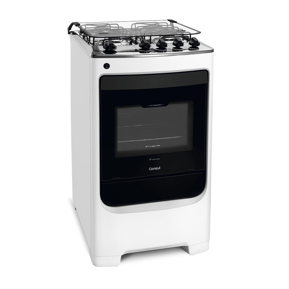 Fogão Consul 4 Bocas Branco com Acendimento Automático Design Frente Única CFO4NAB Bivolt
