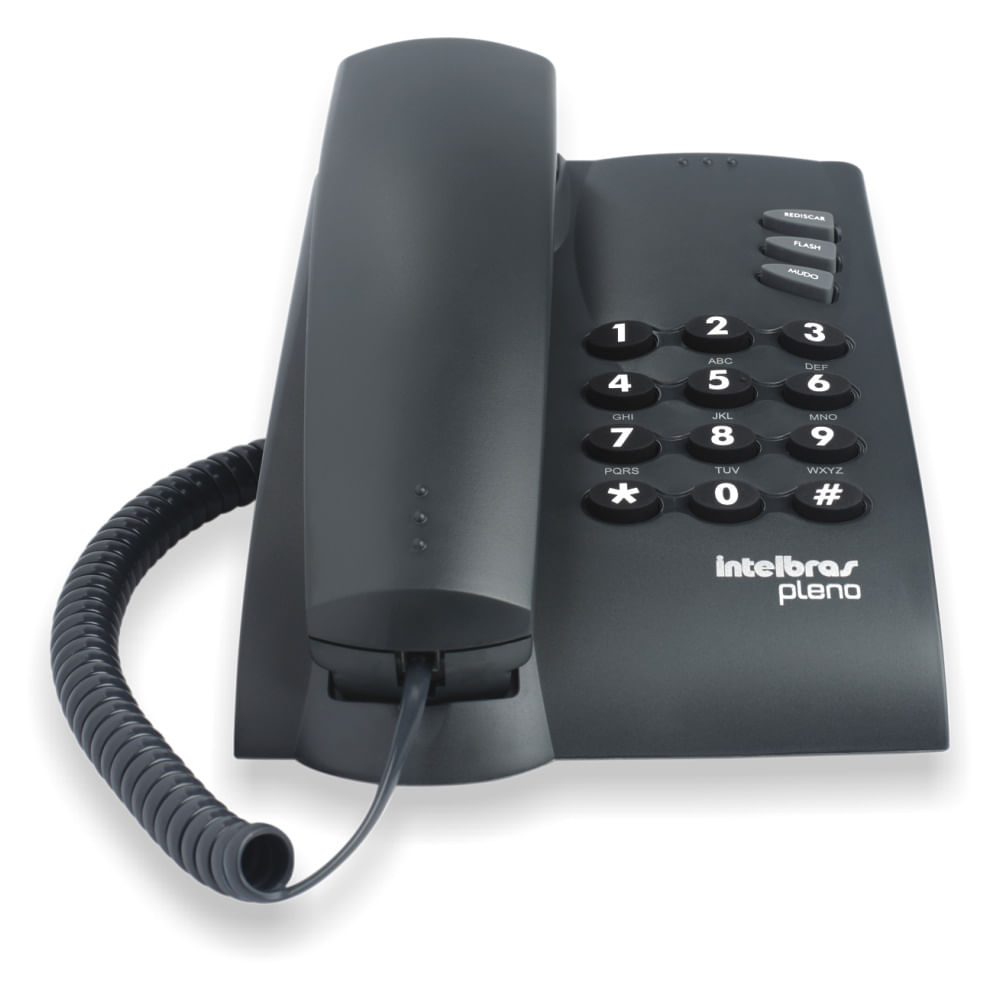 Telefone fixo Pleno com fio Intelbras - Grafite
