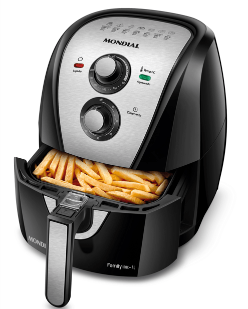 Fritadeira Air Fryer Mondial 4 Litros 1500 W Preto/Inox AFN40BI