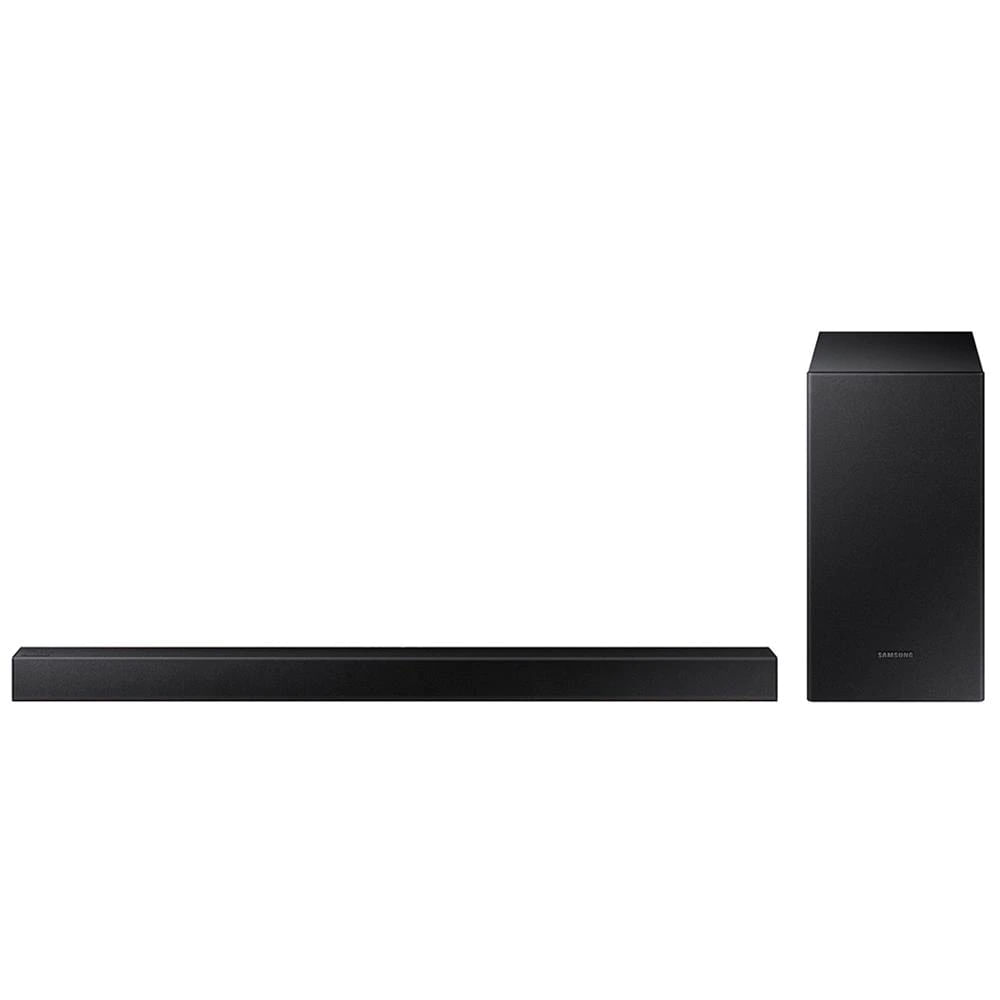 Soundbar Samsung HW-T450, com 2.1 canais, potência de 200 W, Bluetooth e Subwoofer sem fio