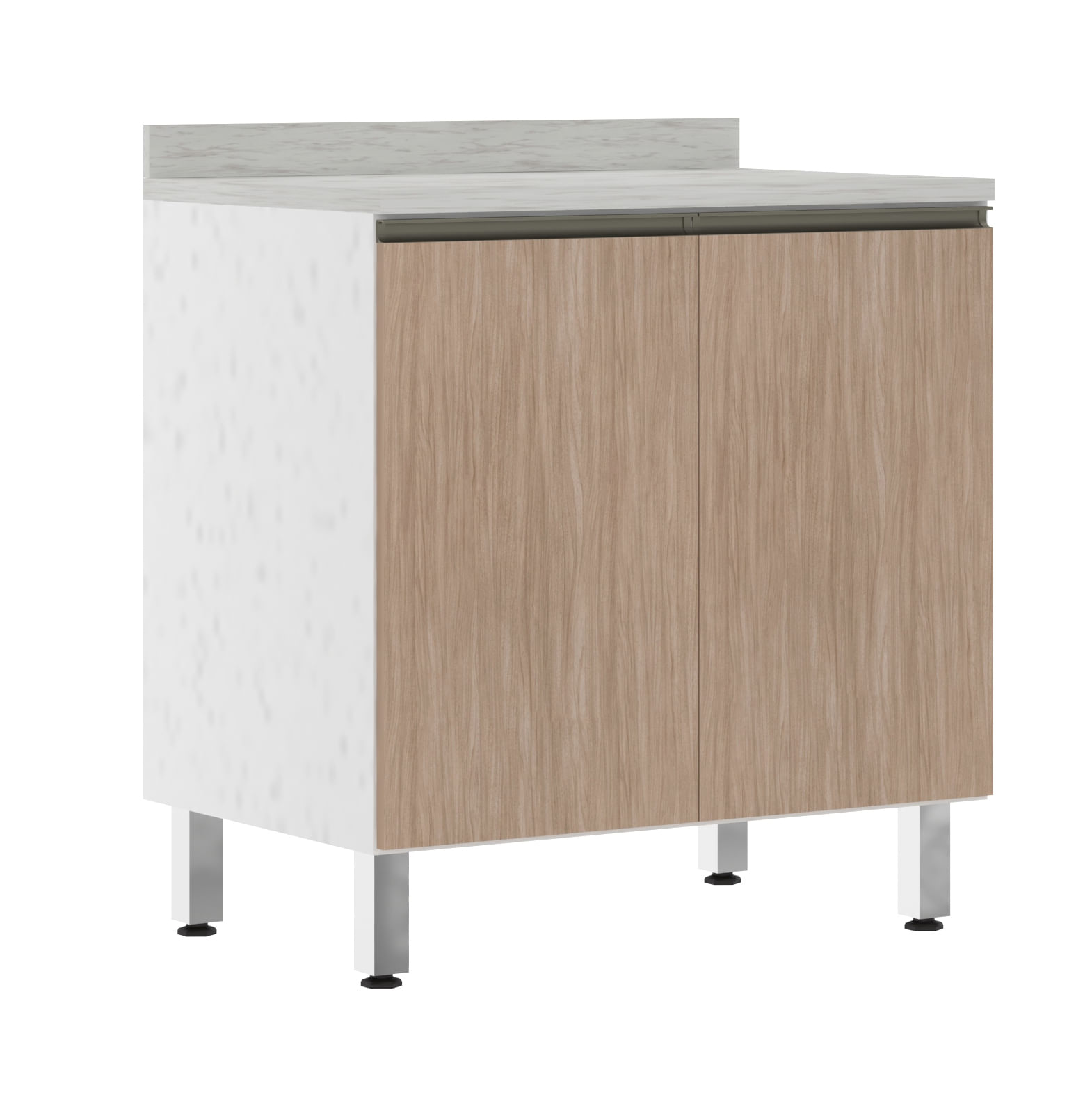 Balcão 2 Portas Pérola 80cm Luciane Cozinhas Cumaru BP