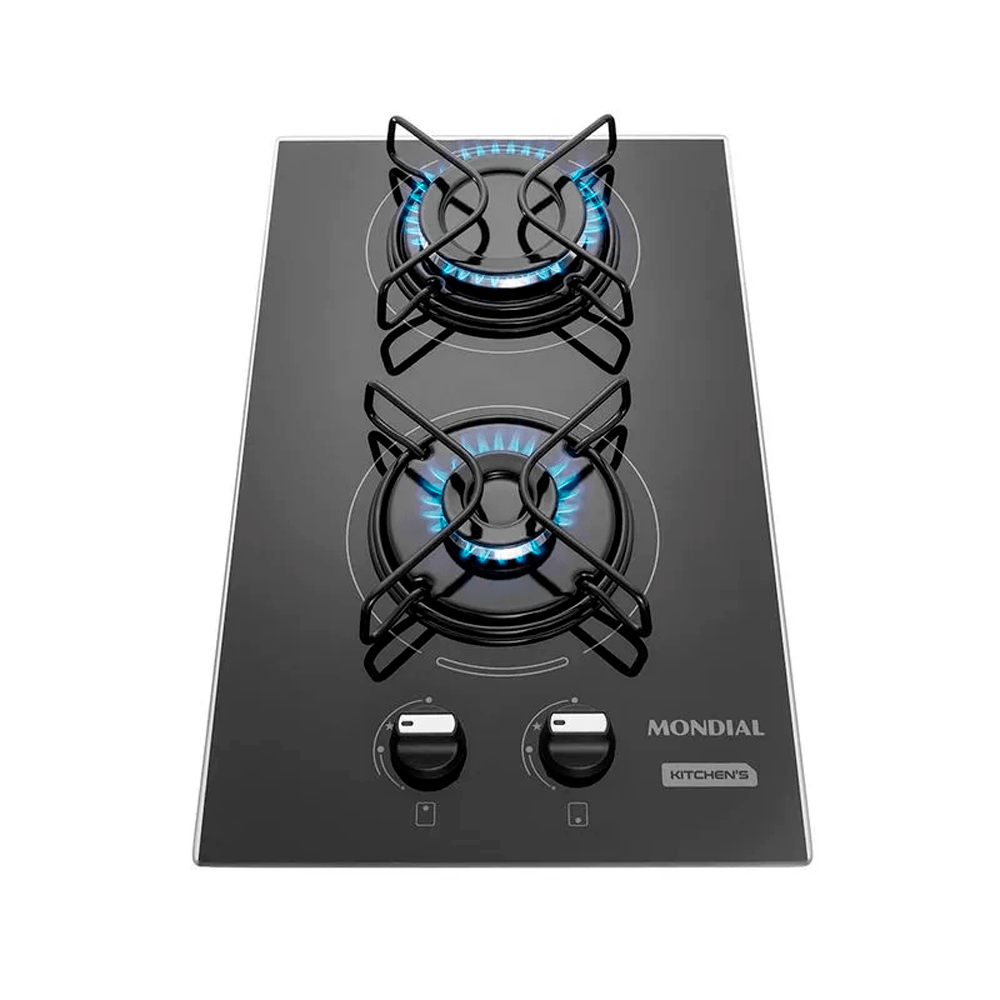 Cooktop Mondial 2 Bocas a Gás com Mesa de Vidro CTG-04