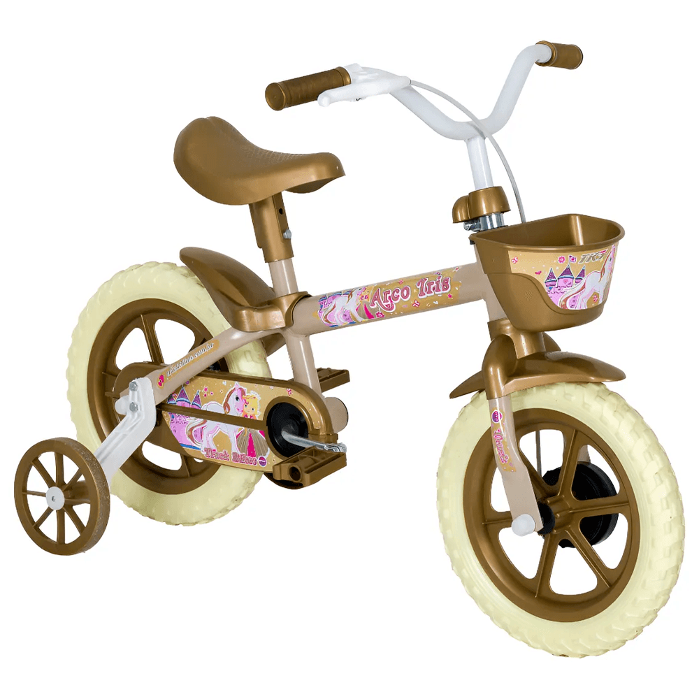 Bicicleta Infantil Track Bikes Aro 12 Arco Iris Dourado/Bege