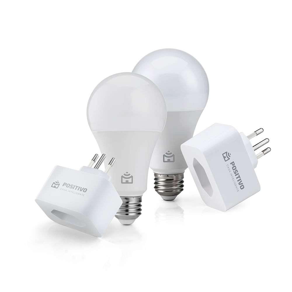 Kit Casa Inteligente Positivo Smart Lâmpada Alexa Plug Wi-Fi