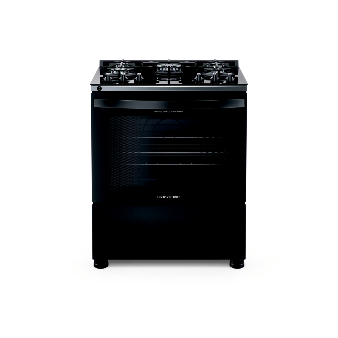 Fogão Brastemp 5 Bocas Preto com Turbo Chama e Mesa de Vidro BFS5VCE Bivolt