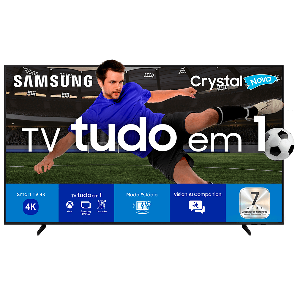 Smart TV 85" Samsung Crystal UHD 4K U8600F 2025 com Canais Gratuitos