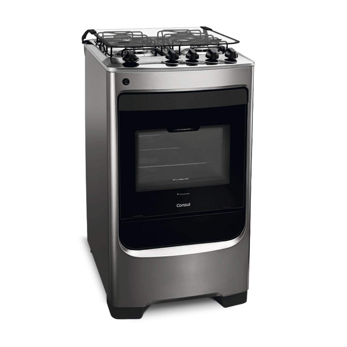 Fogão Consul 4 Bocas Inox com Acendimento Automático e Design Frente Única CFO4NAR Bivolt