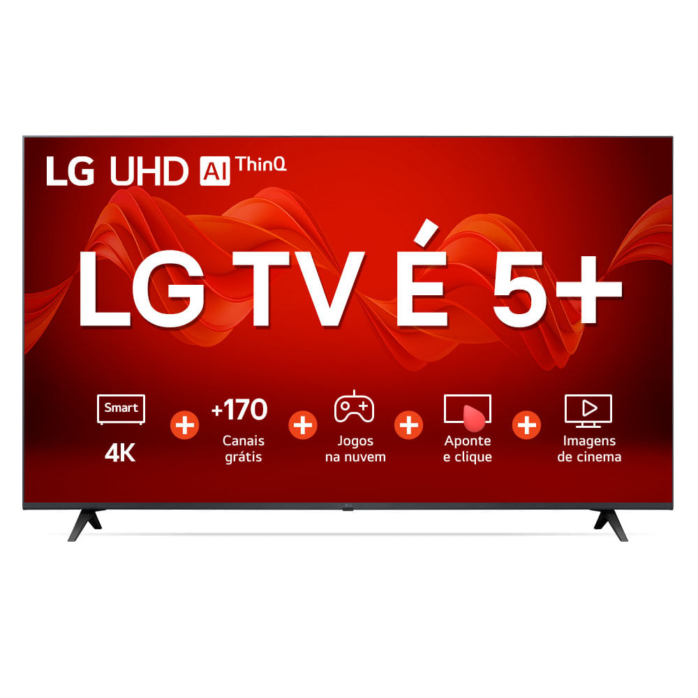 Smart TV LG 75” LED HRD10 PRO 4K, ThinQ AI e Otimizador de Jogo 75UR8750