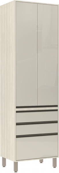Paneleiro com gavetas Línea 70cm Luciane Cozinhas Patina PF Mocca Laca